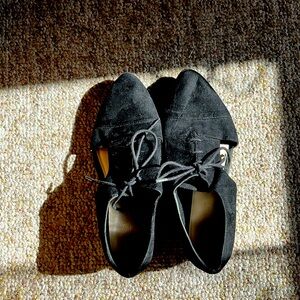 Black suede shoes
